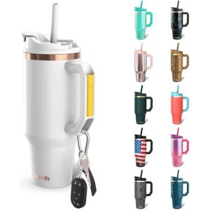 imageFrost Buddy Thicc Buddy  40 oz Stainless Steel Vacuum Insulated Tumbler with Lid and Straw for Water  Travel Mug Cupholder Friendly  Gifts for Women Men Him Her Emerald EleganceCopperkiss