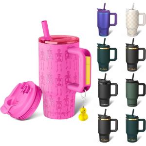 imageFrost Buddy Thicc Buddy  40 oz Stainless Steel Vacuum Insulated Tumbler with Lid and Straw for Water  Travel Mug Cupholder Friendly  Gifts for Women Men Him Her Emerald EleganceHot Ghoul