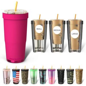 imageFrost Buddy Togo Buddy  30 oz Stainless Steel Vacuum Insulated Tumbler  To Go Coffee Cup  Reusable Iced Coffee Cups Travel Mug Thermal Cup for Hot ampamp Cold Drinks Dunkin Cup Pink CheckeredBerry