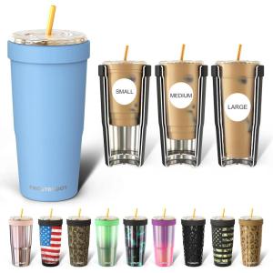 imageFrost Buddy Togo Buddy  30 oz Stainless Steel Vacuum Insulated Tumbler  To Go Coffee Cup  Reusable Iced Coffee Cups Travel Mug Thermal Cup for Hot ampamp Cold Drinks Dunkin Cup Pink CheckeredBaby Blue