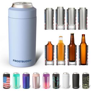 imageFrost Buddy Universal Can Cooler  Fits All  For Regular 12 ampamp 16 oz or SlimSize Bottles  Insulated DoubleWalled Stainless Steel Copper KissIcicle