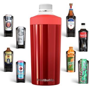 imageUniversal Buddy XL Can Cooler by Frost Buddy  Fits 12ounce 16ounce 20ounce and 24ounce Cans and Bottles  Keep Your Drinks Refreshingly Chilled for over 12 hours Emerald EleganceCherry delight