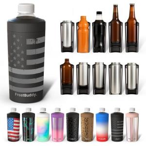 imageUniversal Buddy XL Can Cooler by Frost Buddy  Fits 12ounce 16ounce 20ounce and 24ounce Cans and Bottles  Keep Your Drinks Refreshingly Chilled for over 12 hours Emerald EleganceGunmetal Glory