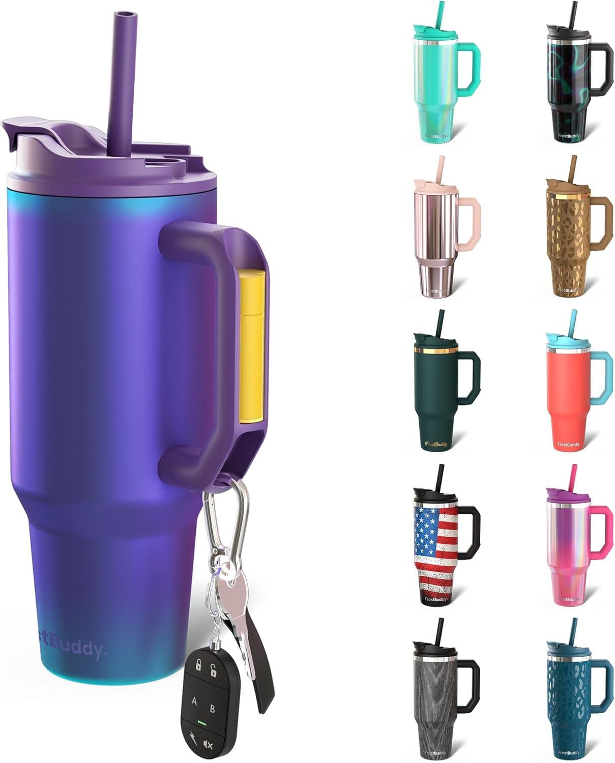 imageThicc Buddy  40 oz Stainless Steel Vacuum Insulated Tumbler with Lid and Straw for Water  Travel Mug Cupholder Friendly  Gifts for Women Men Him Her Teal GlitzNebula