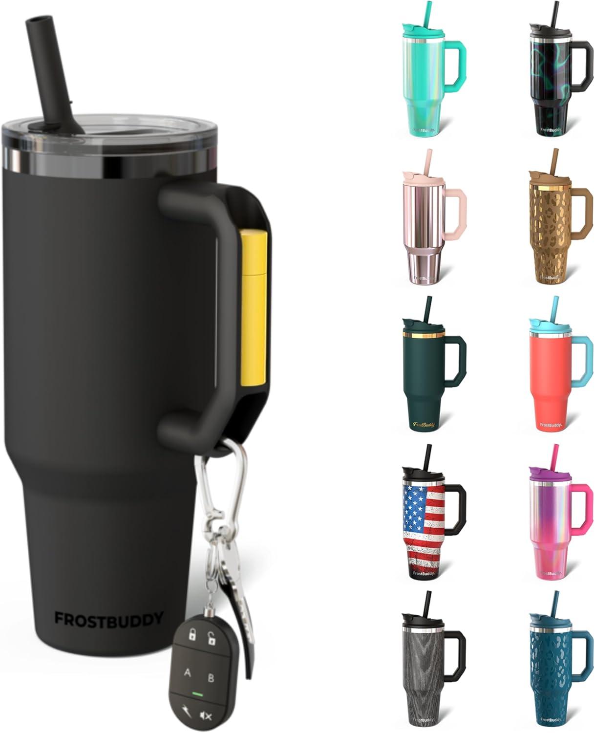 imageThicc Buddy  40 oz Stainless Steel Vacuum Insulated Tumbler with Lid and Straw for Water  Travel Mug Cupholder Friendly  Gifts for Women Men Him Her Teal GlitzDark Night