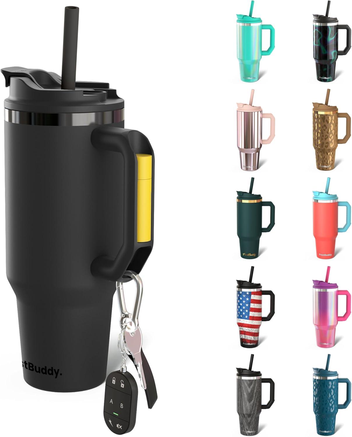 imageThicc Buddy  40 oz Stainless Steel Vacuum Insulated Tumbler with Lid and Straw for Water  Travel Mug Cupholder Friendly  Gifts for Women Men Him Her Teal GlitzDark Night