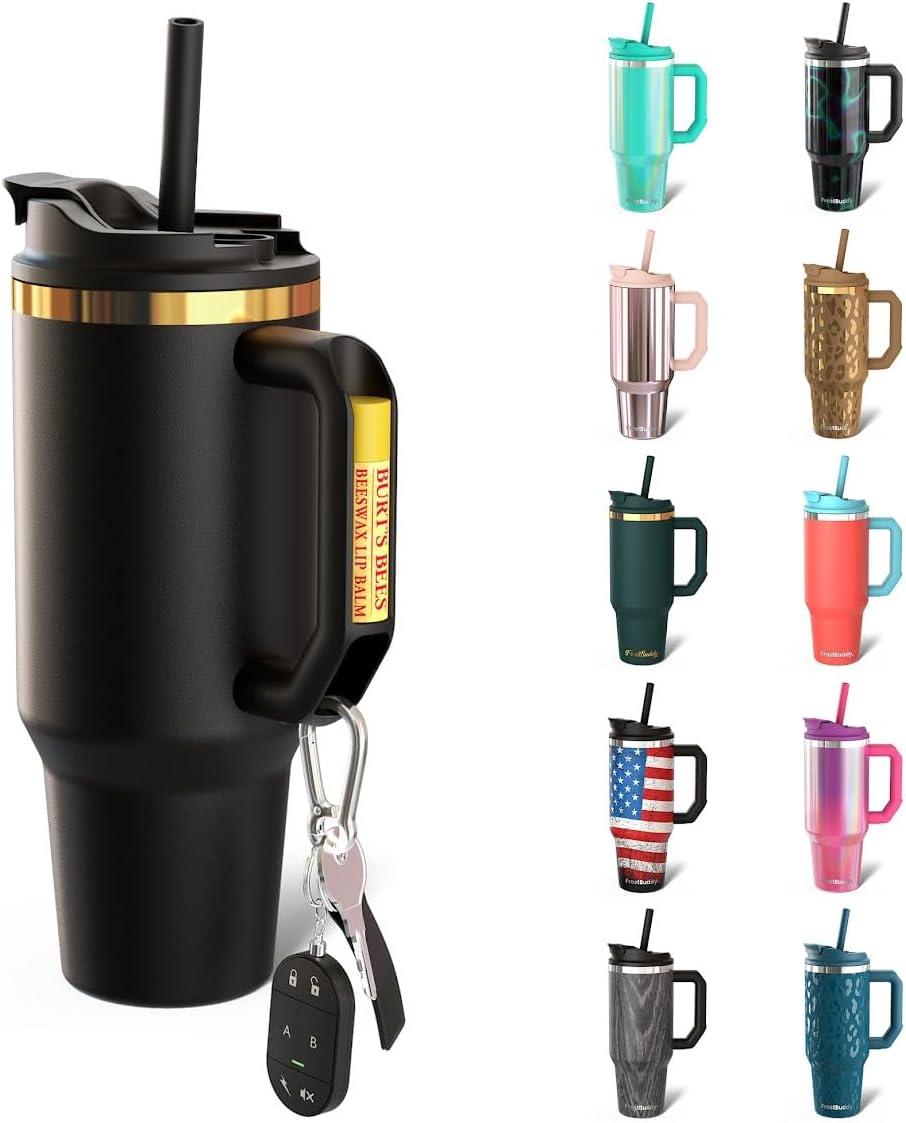 imageThicc Buddy  40 oz Stainless Steel Vacuum Insulated Tumbler with Lid and Straw for Water  Travel Mug Cupholder Friendly  Gifts for Women Men Him Her Teal GlitzTexas Tea