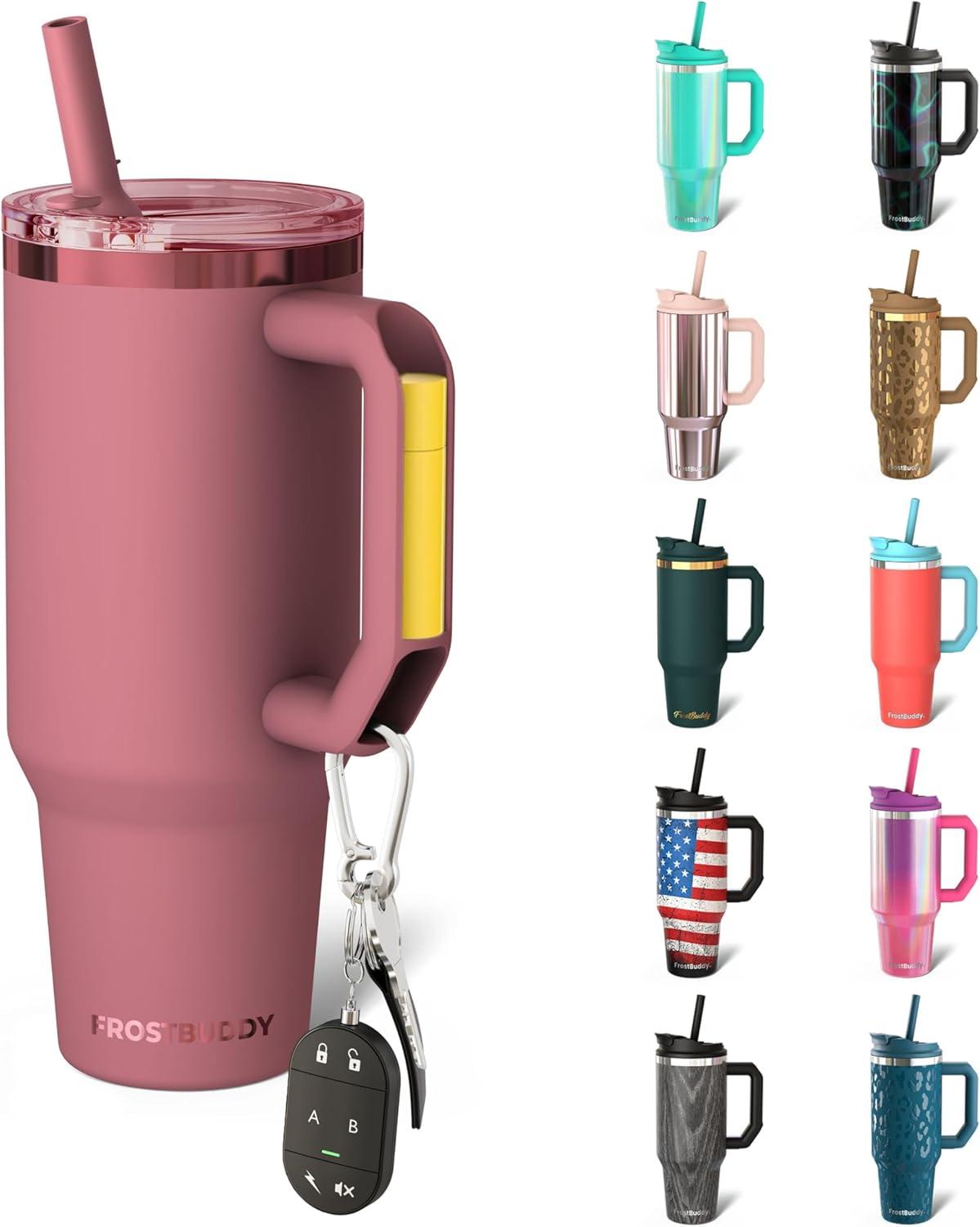 imageThicc Buddy  40 oz Stainless Steel Vacuum Insulated Tumbler with Lid and Straw for Water  Travel Mug Cupholder Friendly  Gifts for Women Men Him Her Teal GlitzWinter Rose