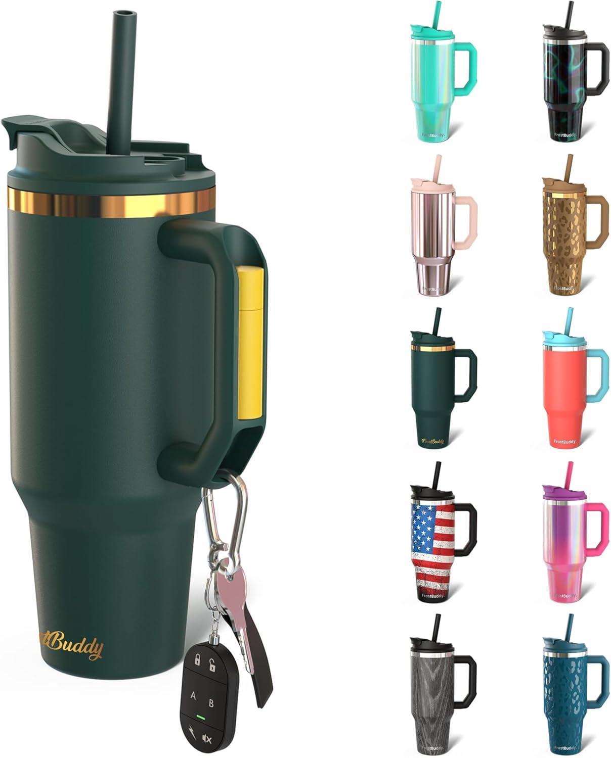 imageThicc Buddy  40 oz Stainless Steel Vacuum Insulated Tumbler with Lid and Straw for Water  Travel Mug Cupholder Friendly  Gifts for Women Men Him Her Teal GlitzEmerald Elegance