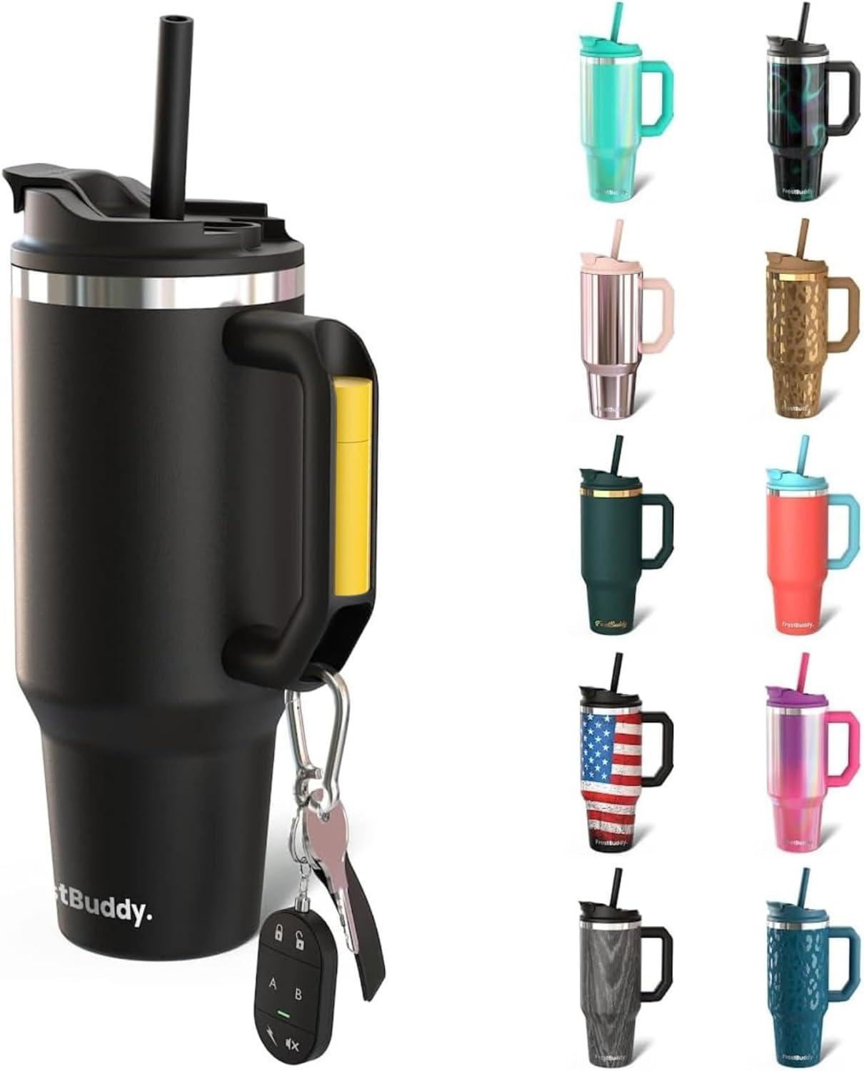 imageThicc Buddy  40 oz Stainless Steel Vacuum Insulated Tumbler with Lid and Straw for Water  Travel Mug Cupholder Friendly  Gifts for Women Men Him Her Teal GlitzBlack