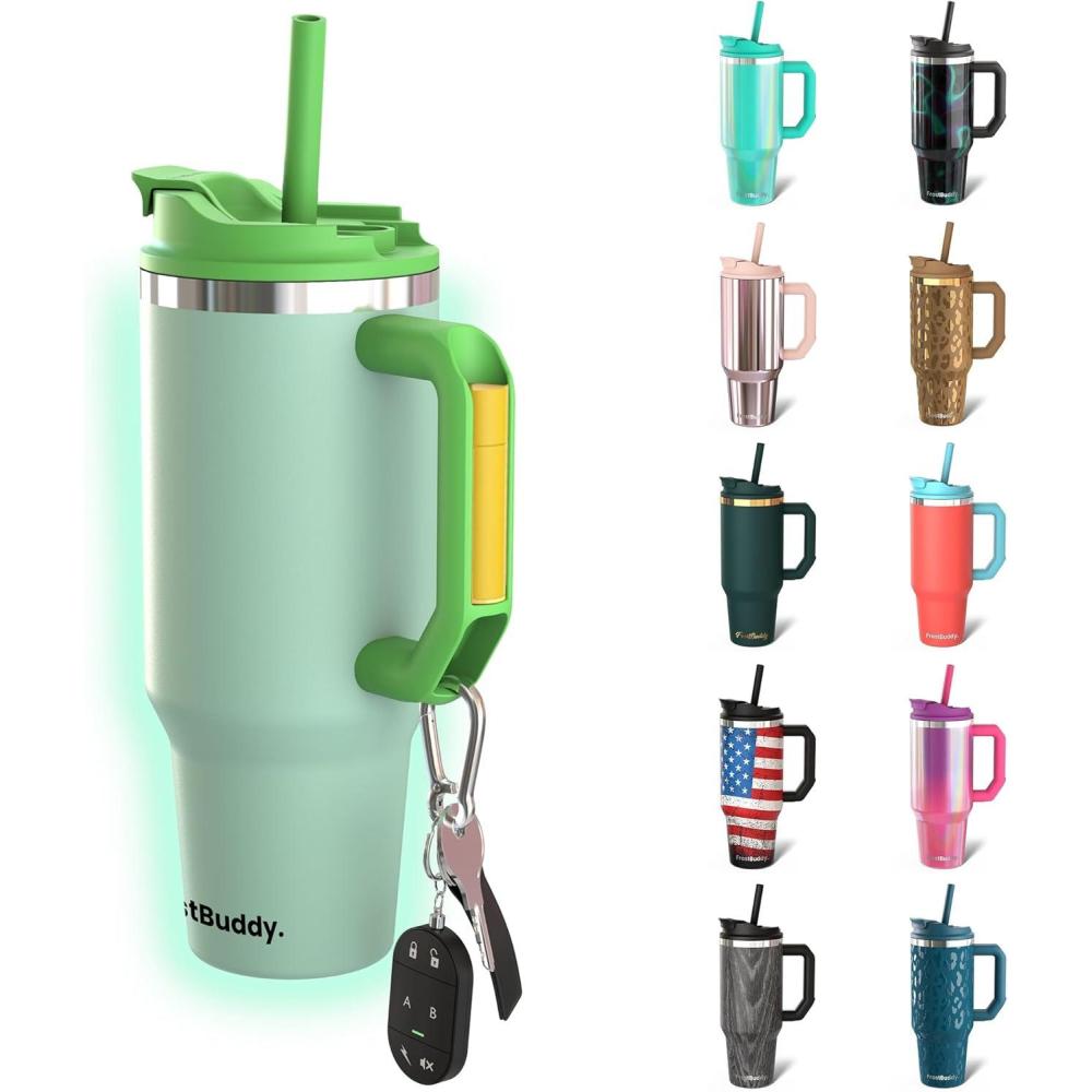 imageThicc Buddy  40 oz Stainless Steel Vacuum Insulated Tumbler with Lid and Straw for Water  Travel Mug Cupholder Friendly  Gifts for Women Men Him Her Teal GlitzGlow In Dark