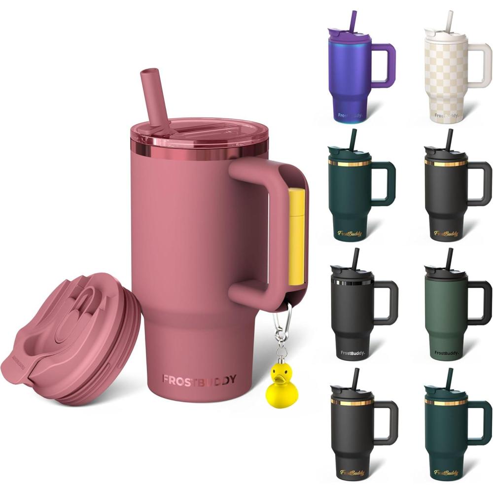 imageThicc Buddy  40 oz Stainless Steel Vacuum Insulated Tumbler with Lid and Straw for Water  Travel Mug Cupholder Friendly  Gifts for Women Men Him Her Teal GlitzWinter Rose