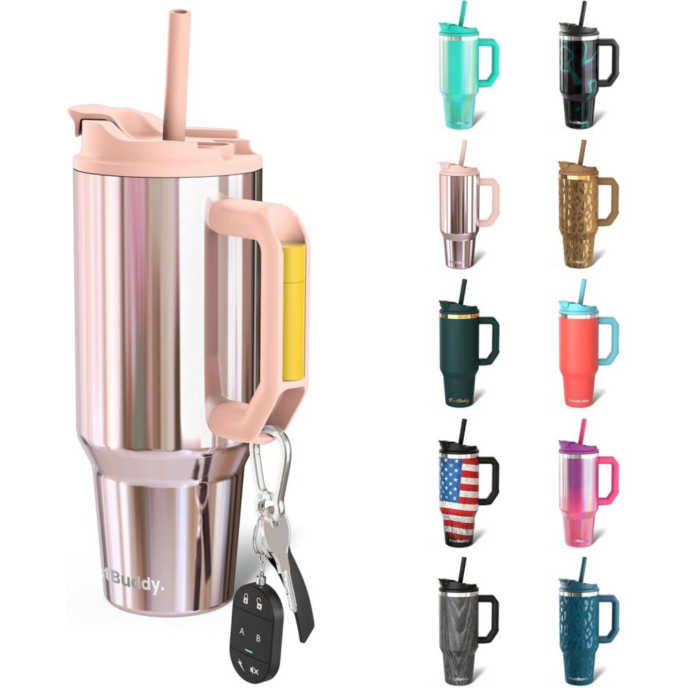 imageThicc Buddy  40 oz Stainless Steel Vacuum Insulated Tumbler with Lid and Straw for Water  Travel Mug Cupholder Friendly  Gifts for Women Men Him Her Teal GlitzMademoiselle