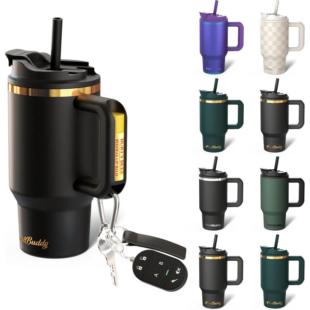 imageThicc Buddy  40 oz Stainless Steel Vacuum Insulated Tumbler with Lid and Straw for Water  Travel Mug Cupholder Friendly  Gifts for Women Men Him Her Teal GlitzTexas Tea