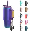 imageThicc Buddy  40 oz Stainless Steel Vacuum Insulated Tumbler with Lid and Straw for Water  Travel Mug Cupholder Friendly  Gifts for Women Men Him Her Teal GlitzNebula