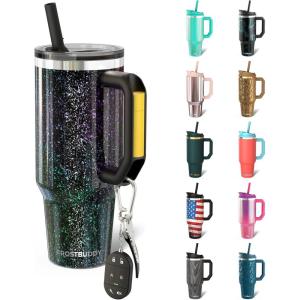 imageThicc Buddy  40 oz Stainless Steel Vacuum Insulated Tumbler with Lid and Straw for Water  Travel Mug Cupholder Friendly  Gifts for Women Men Him Her Teal GlitzMermaid