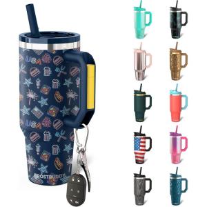 imageThicc Buddy  40 oz Stainless Steel Vacuum Insulated Tumbler with Lid and Straw for Water  Travel Mug Cupholder Friendly  Gifts for Women Men Him Her Teal GlitzNeon USA