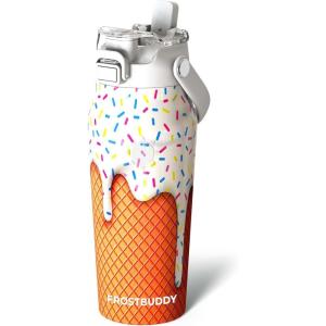 imageFrost Buddy 32oz Insulated Water Bottle with Straw ampamp Chug Lid  LeakProof Stainless Steel  24Hours Cold  SweatProof Cup Holder Friendly  Ideal for Gym Travel Sports ampamp Everyday HydrationVanilla Ice Cream