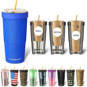 imageFrost Buddy Togo Buddy 30 oz Stainless Steel Vacuum Insulated Tumbler To Go Coffee Cup  Iced Coffee Cups Iced Coffee Sleeve Travel Mug Thermal Cup for Hot ampamp Cold Drinks Dunkin Cup Winter BerryRoyal Glitz