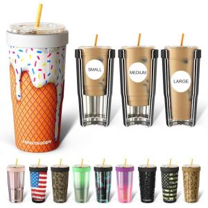 imageFrost Buddy Togo Buddy 30 oz Stainless Steel Vacuum Insulated Tumbler To Go Coffee Cup  Iced Coffee Cups Iced Coffee Sleeve Travel Mug Thermal Cup for Hot ampamp Cold Drinks Dunkin Cup Winter BerryVanilla Ice Cream