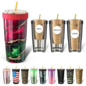 imageFrost Buddy Togo Buddy 30 oz Stainless Steel Vacuum Insulated Tumbler To Go Coffee Cup  Iced Coffee Cups Iced Coffee Sleeve Travel Mug Thermal Cup for Hot ampamp Cold Drinks Dunkin Cup Winter BerryMerry Marbleous