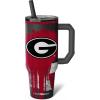 imageThicc Buddy  40 oz Stainless Steel Vacuum Insulated Tumbler with Lid and Straw for Water  Travel Mug Cupholder Friendly  Gifts for Women Men Him HerGeorgia Bulldogs  Drip