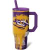 imageThicc Buddy  40 oz Stainless Steel Vacuum Insulated Tumbler with Lid and Straw for Water  Travel Mug Cupholder Friendly  Gifts for Women Men Him HerLSU Tigers  Drip