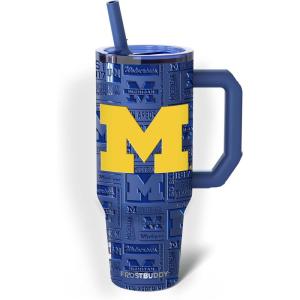 imageThicc Buddy  40 oz Stainless Steel Vacuum Insulated Tumbler with Lid and Straw for Water  Travel Mug Cupholder Friendly  Gifts for Women Men Him HerMichigan Wolverines  3D