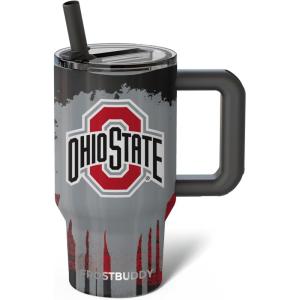 imageThicc Buddy  40 oz Stainless Steel Vacuum Insulated Tumbler with Lid and Straw for Water  Travel Mug Cupholder Friendly  Gifts for Women Men Him HerOhio State Buckeyes  Drip