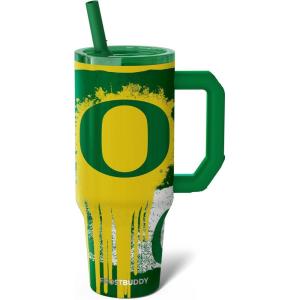 imageThicc Buddy  40 oz Stainless Steel Vacuum Insulated Tumbler with Lid and Straw for Water  Travel Mug Cupholder Friendly  Gifts for Women Men Him HerOregon Ducks  Drip