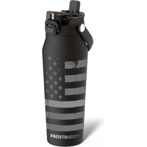 imageFrost Buddy 32oz Insulated Water Bottle with Straw amp Chug Lid  LeakProof Stainless Steel  24Hours Cold  SweatProof Cup Holder Friendly  Ideal for Gym Travel Sports amp Everyday HydrationGunmetal Glory