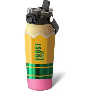 imageFrost Buddy 32oz Insulated Water Bottle with Straw amp Chug Lid  LeakProof Stainless Steel  24Hours Cold  SweatProof Cup Holder Friendly  Ideal for Gym Travel Sports amp Everyday HydrationPencil