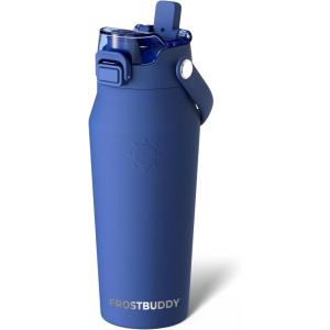 imageFrost Buddy 32oz Insulated Water Bottle with Straw amp Chug Lid  LeakProof Stainless Steel  24Hours Cold  SweatProof Cup Holder Friendly  Ideal for Gym Travel Sports amp Everyday HydrationNavy
