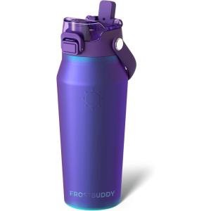 imageFrost Buddy 32oz Insulated Water Bottle with Straw amp Chug Lid  LeakProof Stainless Steel  24Hours Cold  SweatProof Cup Holder Friendly  Ideal for Gym Travel Sports amp Everyday HydrationNebula