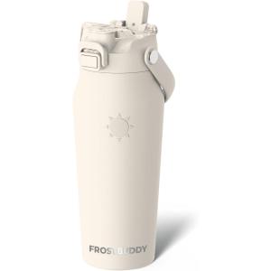 imageFrost Buddy 32oz Insulated Water Bottle with Straw amp Chug Lid  LeakProof Stainless Steel  24Hours Cold  SweatProof Cup Holder Friendly  Ideal for Gym Travel Sports amp Everyday HydrationCream