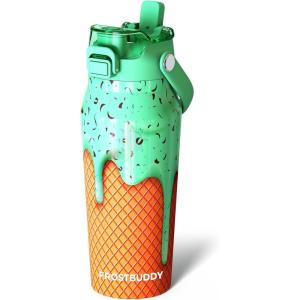 imageFrost Buddy 32oz Insulated Water Bottle with Straw amp Chug Lid  LeakProof Stainless Steel  24Hours Cold  SweatProof Cup Holder Friendly  Ideal for Gym Travel Sports amp Everyday HydrationMint Chocolate