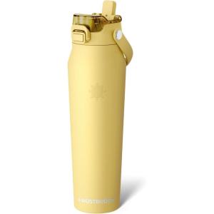 imageFrost Buddy 32oz Insulated Water Bottle with Straw amp Chug Lid  LeakProof Stainless Steel  24Hours Cold  SweatProof Cup Holder Friendly  Ideal for Gym Travel Sports amp Everyday HydrationButter Yellow