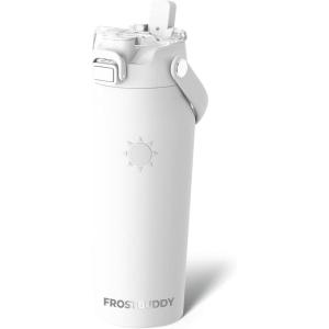 imageFrost Buddy 32oz Insulated Water Bottle with Straw amp Chug Lid  LeakProof Stainless Steel  24Hours Cold  SweatProof Cup Holder Friendly  Ideal for Gym Travel Sports amp Everyday HydrationWhite