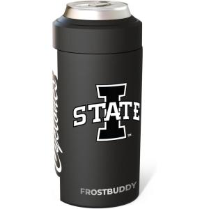 imageFrost Buddy NCAA Universal Buddy  Fits all  Stainless Steel Can Cooler for 12 oz amp 16 oz Regular or Slim Cans amp Bottles  Stainless Steel Florida Gators OrangeIowa State Cyclones