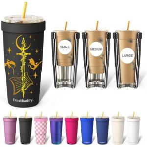 imageFrost Buddy Togo Buddy 30 oz Stainless Steel Vacuum Insulated Tumbler To Go Coffee Cup  Iced Coffee Cups Iced Coffee Sleeve Travel Mug Thermal Cup for Hot amp Cold Drinks Dunkin Cup Dark GlitzBlack Arcane