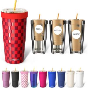 imageFrost Buddy Togo Buddy 30 oz Stainless Steel Vacuum Insulated Tumbler To Go Coffee Cup  Iced Coffee Cups Iced Coffee Sleeve Travel Mug Thermal Cup for Hot amp Cold Drinks Dunkin Cup Dark GlitzCheck The Halls