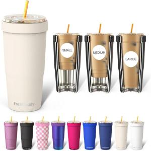 imageFrost Buddy Togo Buddy 30 oz Stainless Steel Vacuum Insulated Tumbler To Go Coffee Cup  Iced Coffee Cups Iced Coffee Sleeve Travel Mug Thermal Cup for Hot amp Cold Drinks Dunkin Cup Dark GlitzCream
