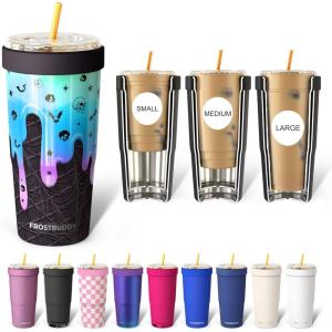 imageFrost Buddy Togo Buddy 30 oz Stainless Steel Vacuum Insulated Tumbler To Go Coffee Cup  Iced Coffee Cups Iced Coffee Sleeve Travel Mug Thermal Cup for Hot amp Cold Drinks Dunkin Cup Dark GlitzI Scream For Ice Cream