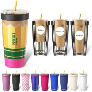 imageFrost Buddy Togo Buddy 30 oz Stainless Steel Vacuum Insulated Tumbler To Go Coffee Cup  Iced Coffee Cups Iced Coffee Sleeve Travel Mug Thermal Cup for Hot amp Cold Drinks Dunkin Cup Dark GlitzPencil
