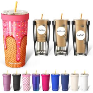 imageFrost Buddy Togo Buddy 30 oz Stainless Steel Vacuum Insulated Tumbler To Go Coffee Cup  Iced Coffee Cups Iced Coffee Sleeve Travel Mug Thermal Cup for Hot amp Cold Drinks Dunkin Cup Dark GlitzIce Cream