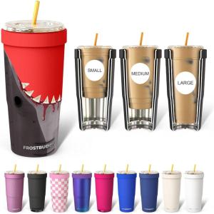 imageFrost Buddy Togo Buddy 30 oz Stainless Steel Vacuum Insulated Tumbler To Go Coffee Cup  Iced Coffee Cups Iced Coffee Sleeve Travel Mug Thermal Cup for Hot amp Cold Drinks Dunkin Cup Dark GlitzFrostbite