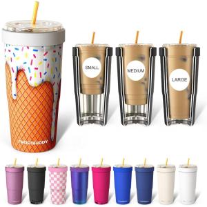 imageFrost Buddy Togo Buddy 30 oz Stainless Steel Vacuum Insulated Tumbler To Go Coffee Cup  Iced Coffee Cups Iced Coffee Sleeve Travel Mug Thermal Cup for Hot amp Cold Drinks Dunkin Cup Dark GlitzVanilla Ice Cream