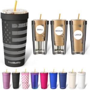 imageFrost Buddy Togo Buddy 30 oz Stainless Steel Vacuum Insulated Tumbler To Go Coffee Cup  Iced Coffee Cups Iced Coffee Sleeve Travel Mug Thermal Cup for Hot amp Cold Drinks Dunkin Cup Dark GlitzGunmetal Glory