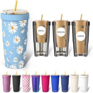 imageFrost Buddy Togo Buddy 30 oz Stainless Steel Vacuum Insulated Tumbler To Go Coffee Cup  Iced Coffee Cups Iced Coffee Sleeve Travel Mug Thermal Cup for Hot amp Cold Drinks Dunkin Cup Dark GlitzDaisy