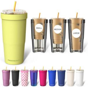 imageFrost Buddy Togo Buddy 30 oz Stainless Steel Vacuum Insulated Tumbler To Go Coffee Cup  Iced Coffee Cups Iced Coffee Sleeve Travel Mug Thermal Cup for Hot amp Cold Drinks Dunkin Cup Dark GlitzAloe